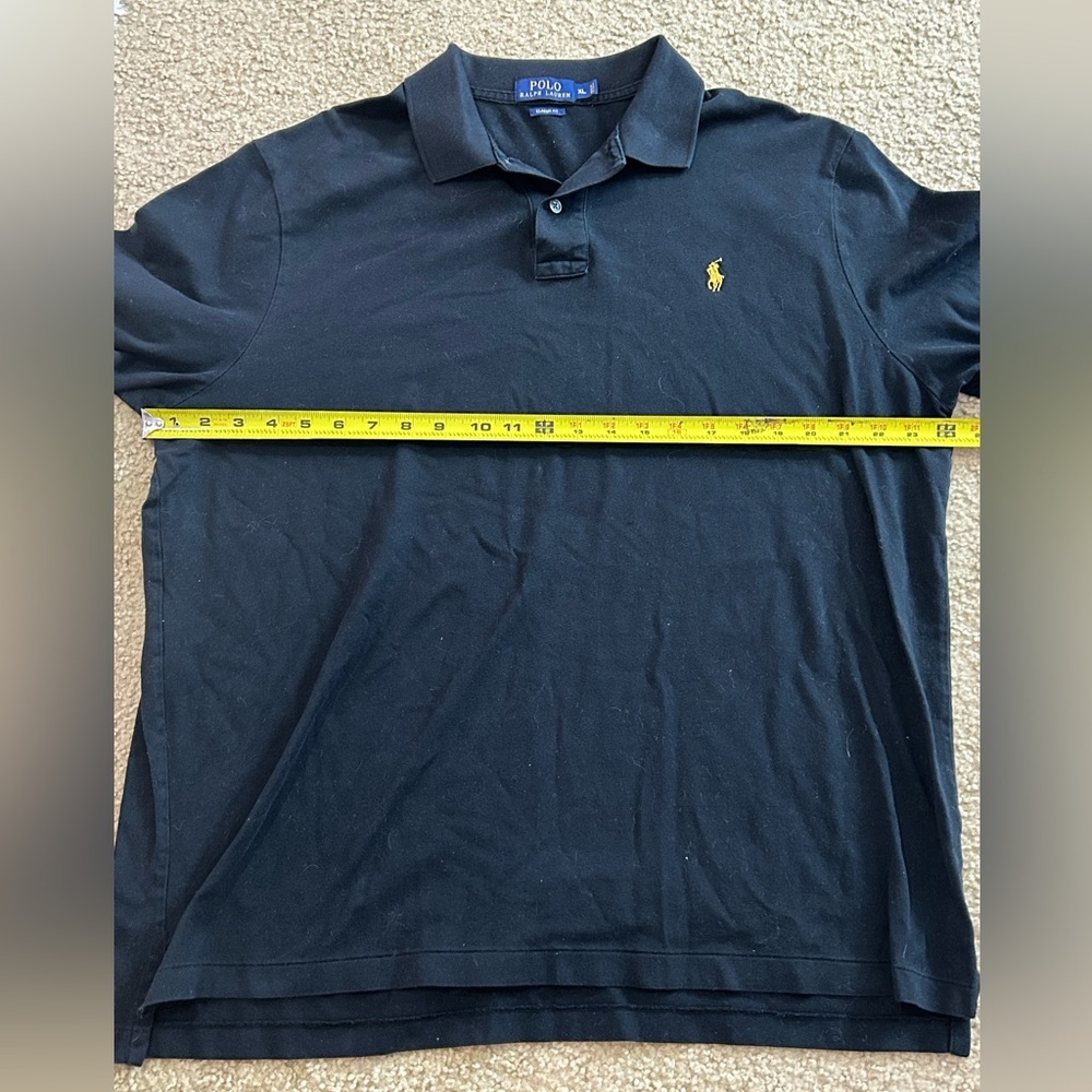 Polo Ralph Lauren Men's XL Classic Fit Polo Shirt Black Mesh Short Sleeve Cotton - Picture 5 of 6